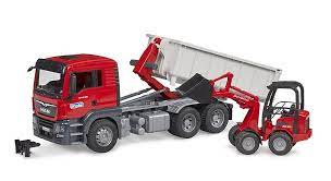 Camion MAN TGA + container scaricabile + pala caricatrice