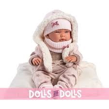 Tutina rosa con stelle e cuscino bianco cm. 40