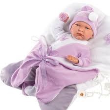 Abito con tutina con coperta lilla cm. 42