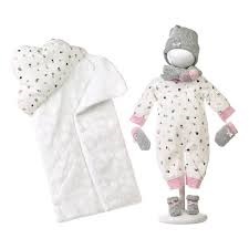 Abito tutina grigio a stelle e coperta cm. 43